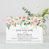 Sweet Blush Pink Bläschen Bouquet weg Party Einladung (Stehend Vorderseite)