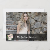 Sweet Blush Pink Bläschen Bouquet weg Party Einladung (Rückseite)