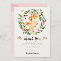 Sweet Blush Pink Bläserpferd Kinderpferd Danke Kar