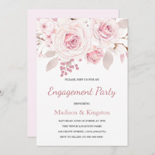 Sweet Blush Pink Blume Engagement Party Einladung