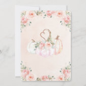 Sweet Blush Pink Floral Pumpkins Baby Dusche Einladung (Rückseite)