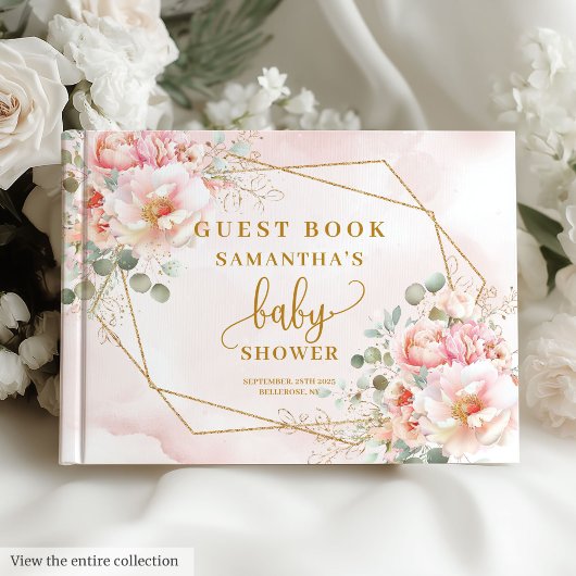Sweet blush Pink Salbei Babydusche Gästebuch