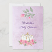 Sweet Blush Rose Pink Pumpkin Digital Lavendel Einladung (Rückseite)