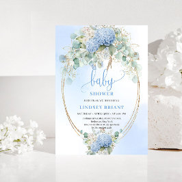 Sweet Bohemian Blue Floral Baby Shower Invitation Einladung
