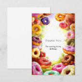 Sweet Boho Donut Birthday Dankeskarte (Vorne/Hinten)