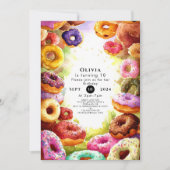 Sweet Boho Donut Birthday Einladung (Vorderseite)