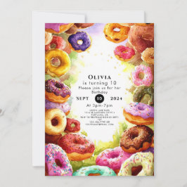Sweet Boho Donut Birthday Einladung