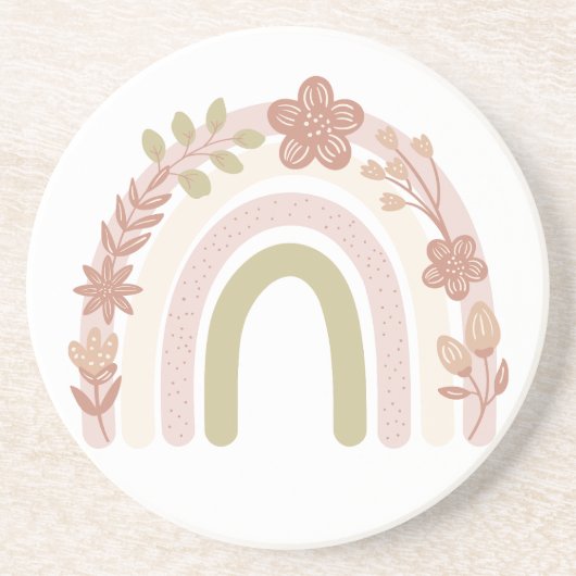 Sweet Boho Floral Rainbow Getränkeuntersetzer (Vorne)