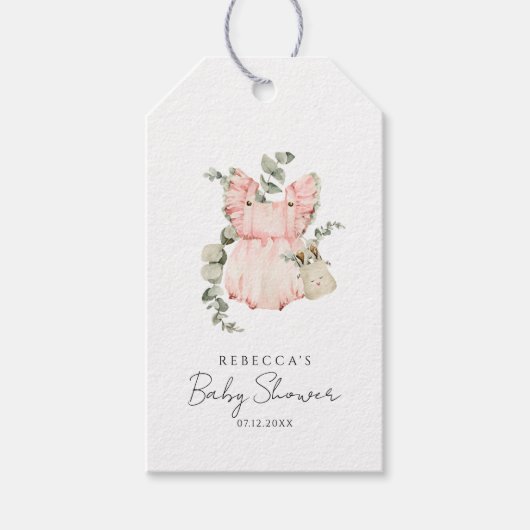 Sweet Boho Girl Baby Dusche Geschenkanhänger (Vorderseite)