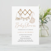 Sweet Boho Neutral Baby Dusche Einladung (Stehend Vorderseite)