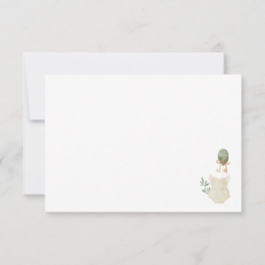 Sweet Boho Neutral Clothesline Girl Baby Shower Dankeskarte (Rückseite)