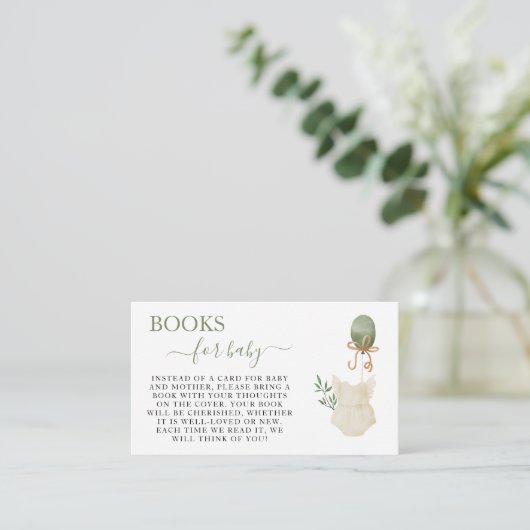 Sweet Boho Neutral Girl Shower Books Begleitkarte (Stehend Vorderseite)