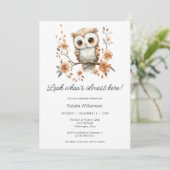 Sweet Boho Owl Baby Dusche Einladung (Stehend Vorderseite)