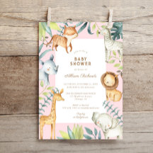 Sweet boho Safari Tiere Rosa Mädchen Dusche