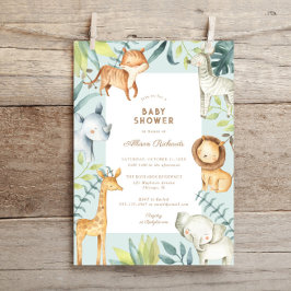 Sweet boho safari Tiere Salbei Baby Dusche Einladung