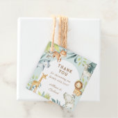 Sweet boho safari Tiere Salbei Baby Dusche Geschenkanhänger (Beispiel)