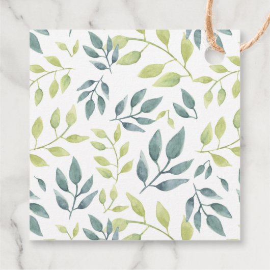 Sweet boho safari Tiere Salbei Baby Dusche Geschenkanhänger (Rückseite)