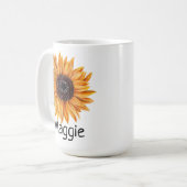 Sweet Boho Sonnenblume Rechts Hand 15oz Kaffee Tas Kaffeetasse (Vorderseite Links)