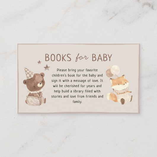 Sweet Boho Watercolor Tierbücher für Kinder Begleitkarte (Vorderseite)