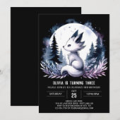 Sweet Boho Wolf Birthday Einladung (Vorne/Hinten)