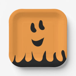 Sweet Boo Orange Ghost Plate Pappteller