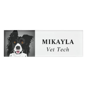Sweet Border Collie Name Tag Namenschild