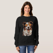 Sweet Border Collie Portrait Dog Sweatshirt (Vorne ganz)