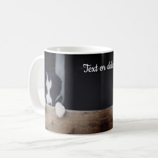 Sweet Border Collie Puppy Personalisiert Kaffeetasse (Vorderseite Links)