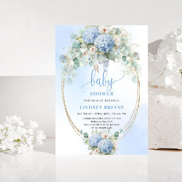 Sweet Botanical Blue Floral Baby Shower Invitation Einladung