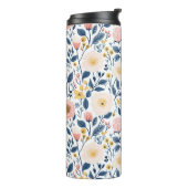 Sweet Botanical Ditsy Floral White Background Natu Thermosbecher (Nach links gedreht)