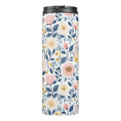 Sweet Botanical Ditsy Floral White Background Natu Thermosbecher (Rückseite)