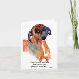 sweet boxer watercolor upbeatFolded Thank You Card Dankeskarte