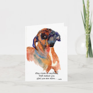 sweet boxer watercolor upbeatFolded Thank You Card Dankeskarte