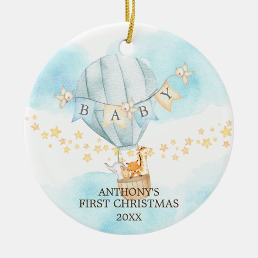 Sweet Boy Baby's First Christmas Ornament (Vorne)