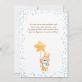 Sweet Boy Bunny mit Buchanfrage Kinderdusche Einladung (Rückseite)