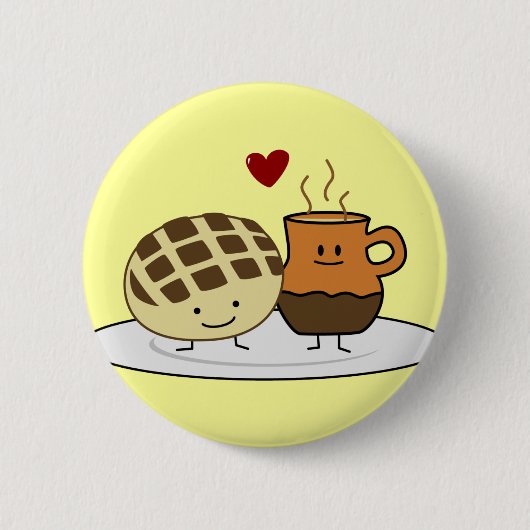 Sweet Bread Hot Chocolate Pan dulce Mexican concha Button (Vorderseite)