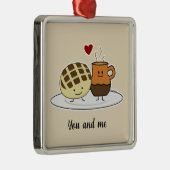 Sweet Bread Hot Chocolate Pan dulce Mexican concha Silbernes Ornament (Rechts)