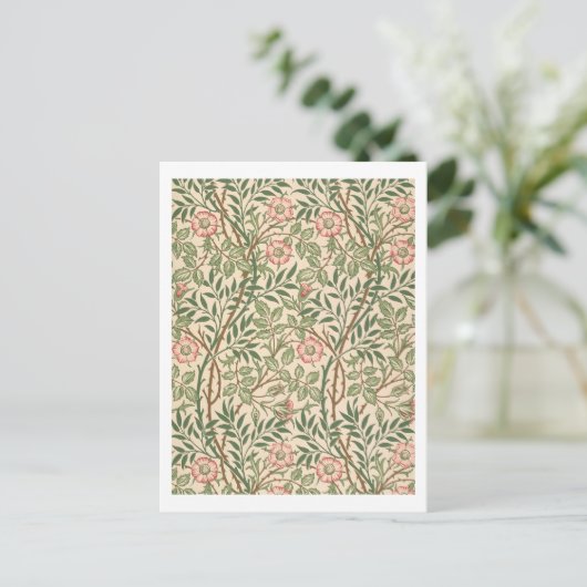 "Sweet Briar"-Design für Tapeten, gedruckt von Joh Postkarte (Stehend Vorderseite)