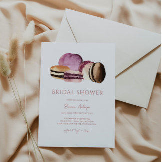 Sweet Bridal Dusche Einladung mit Macarons