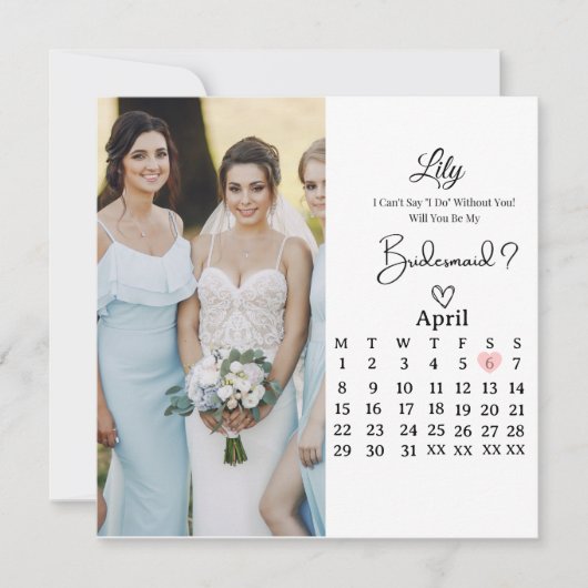 Sweet Bridesmaid Proposal Flat Card (Vorderseite)