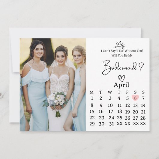 Sweet Bridesmaid Proposal Invitation Einladung (Vorderseite)