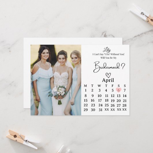 Sweet Bridesmaid Proposal Invitation Einladung (Vorderseite/Rückseite Beispiel)