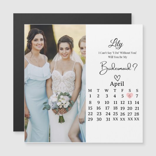 Sweet Bridesmaid Proposal Magnet Card (Vorne/Hinten)