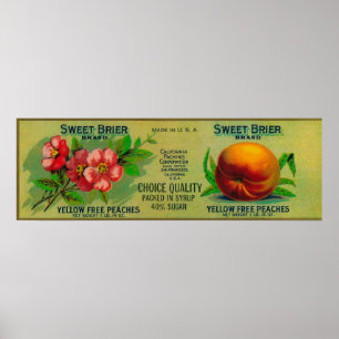 Sweet Brier Peach Label Poster