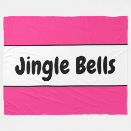 Sweet Bright Candy Cane Pink White "Jingle Bells" Fleecedecke