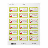 Sweet Bright Red Cherry Address Label Adressaufkleber (Vorne)