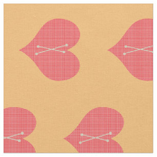 Sweet Bright Red Mit Monogramm Heart Pattern Stoff