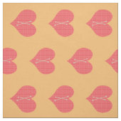 Sweet Bright Red Mit Monogramm Heart Pattern Stoff (Muster)