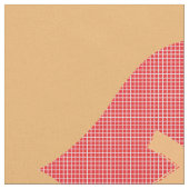 Sweet Bright Red Mit Monogramm Heart Pattern Stoff (Nahaufnahme)