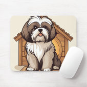 Sweet Brown and White Shih Tzu Mousepad